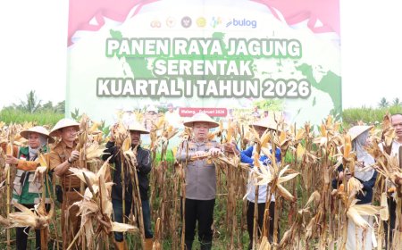 Panen Jagung 8 Ton, Polres Malang Perkuat Program Ketahanan Pangan