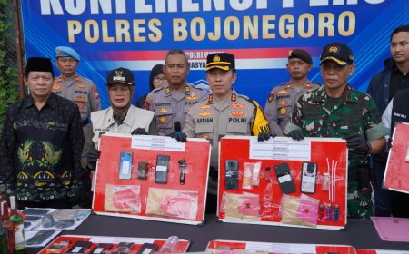 Polres Bojonegoro Ungkap Jaringan Narkoba, 13 Tersangka Diamankan