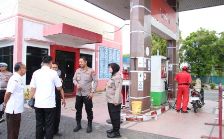Sidak SPBU dan SPBE, Polres Sumenep Jamin Stok Aman